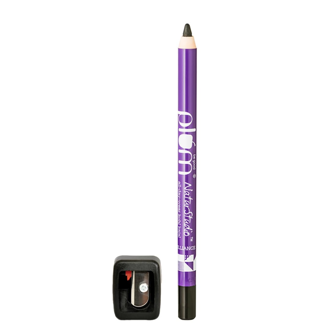 Plum Naturstudio All-Day-Wear Kajal | Water & Smudge-Proof | 24-Hour Long Stay | Intense Matte Black | Gel Finish | 2-In-1 Kajal & Eyeliner | Suitable for Sensitive Eyes & Contact Lenses | Includes Sharpener | 1.2g
