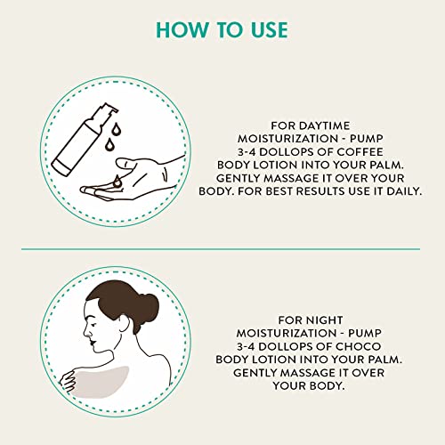 MCaffeine Day & Night Moisturizing Body Lotion Combo | Coffee Lotion for Day & Choco Lotion for Night | With Cocoa & Shea Butter | Pack of 2