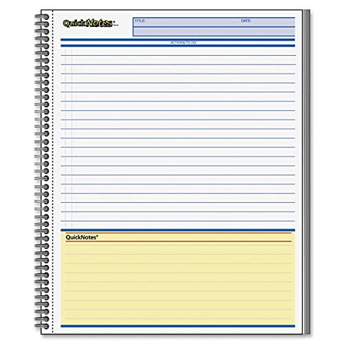 Cambridge Notebook, Business Notebook, 8-1/2" x 11", 80 Sheets, Legal Ruled, QuickNotes Notebook, Flexible Cover, Wirebound, Gray (06066)