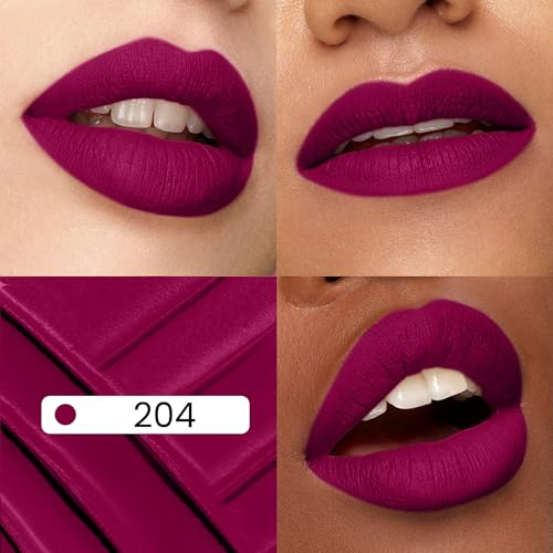Seven Seas Mocha Lips Matte Liquid Lipstick | Non-Transfer Liquid Lipstick | 12 Hours Long Lasting | Highly Pigmented | Intense Color Payoff | Smudgeproof Liquid Lipstick for Women (204, 4ml)