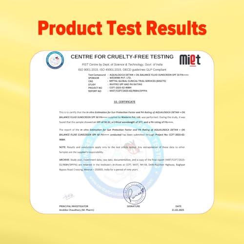 Aqualogica Detan+ Oil Balance Fluid Sunscreen for Oily Skin - 50 g | Ultra-Light Fluid Texture | SPF 50+ PA++++ UVA & UVB Protection | Reduces Tan | Oil Free | Balances Excess oil | Non Greasy | No White Cast | For Men & Women