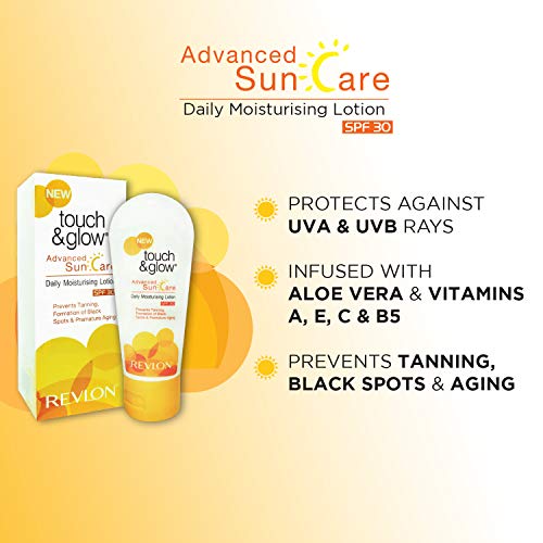 Revlon Touch and Glow Advanced Sun Care Daily Moisturising Lotion Spf 30, White, 50 ml