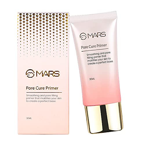 MARS Pore Cure Long Lasting Makeup Primer, Transparent, 30 ml,MARS Matte Liner | One Swipe Smooth Application | Long Lasting Lip Pencil | (1.6gm) (14-Choco Butte