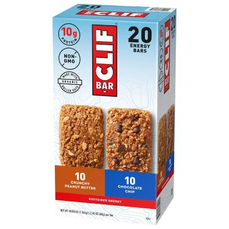 CLIF Bar Variety Pack, 2.4 Oz, 20 Ct.