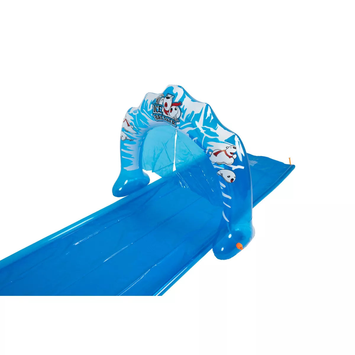 Pool Central 196" Inflatable 1-Person "Ice Breaker" Inflatable Ground Level Water Slide - Blue/White