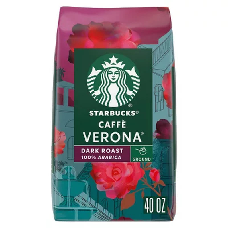 Starbucks Caffe Verona Ground Coffee, Dark Roast, 40 Oz.