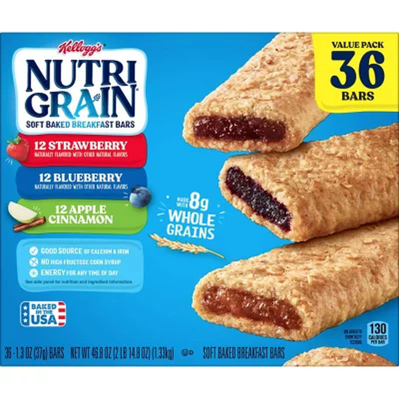 Nutri-Grain Bars Variety Pack, 1.3 Oz., 36 Pk.