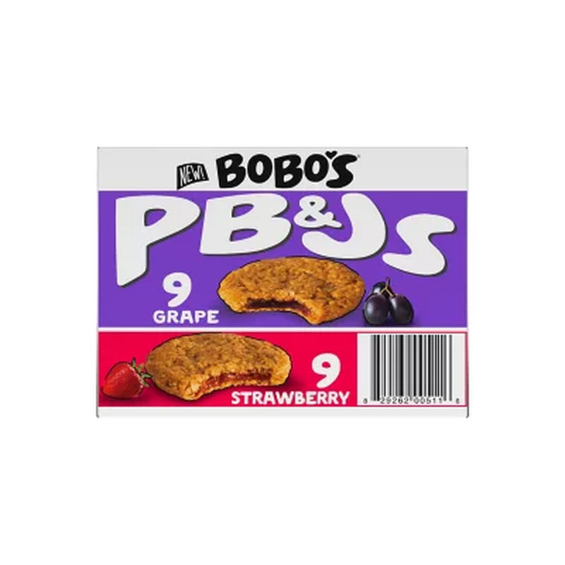 Bobo'S PB&J Oat Snacks, Variety Pack, 18 Pk.