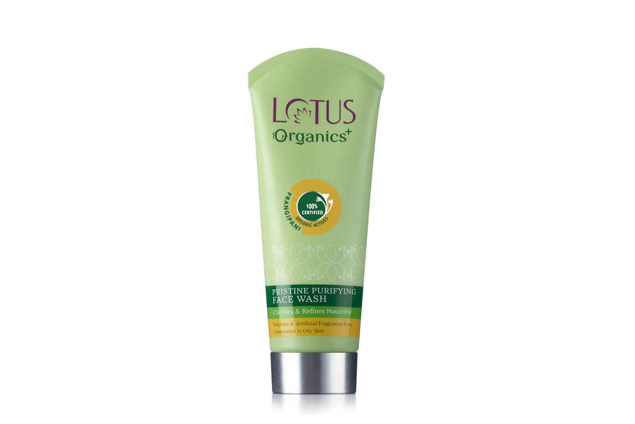 Lotus Organics+ Pristine Purifying Face Wash | Oil Control & Clarifying | Sulphate Free | 100% Certified Organic Irish Moss | All Skin Types | 100 ml