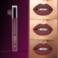 JUICE Matte Lipstick with Goodness of Bio Retinol, Moisturising lock technology, SPF 15 Waterproof & Long Lasting Cherry Brown M02