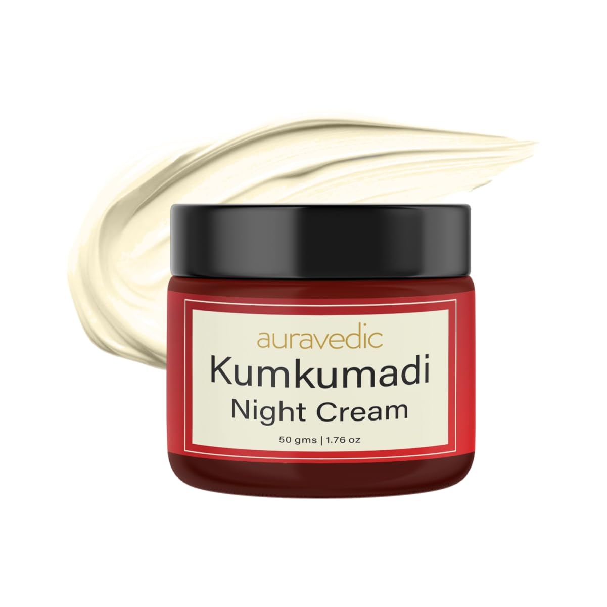 Auravedic Kumkumadi Oil Retinol Night Cream For Face - Night Cream For Women With Niacinamide, Retinol, Saffron & Padmaka - Overnight Repair & Renew For Glowing Skin, 50g