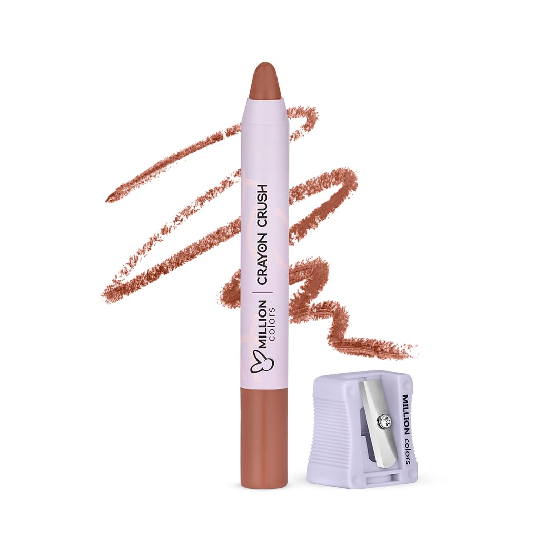 Million Colors Lip Crayon Lipstick | 8H Long-Lasting Matte | Hydrating & Lightweight | Highly Pigmented | Smudge-Proof & Transfer-Proof | Hyaluronic Acid & Shea Butter (Bean 03, 3g)