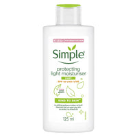 Simple Kind to Skin Protecting Light Moisturiser SPF15| Sunscreen | 125 ml & Simple Kind to Skin Refreshing Facial Wash 150 ml