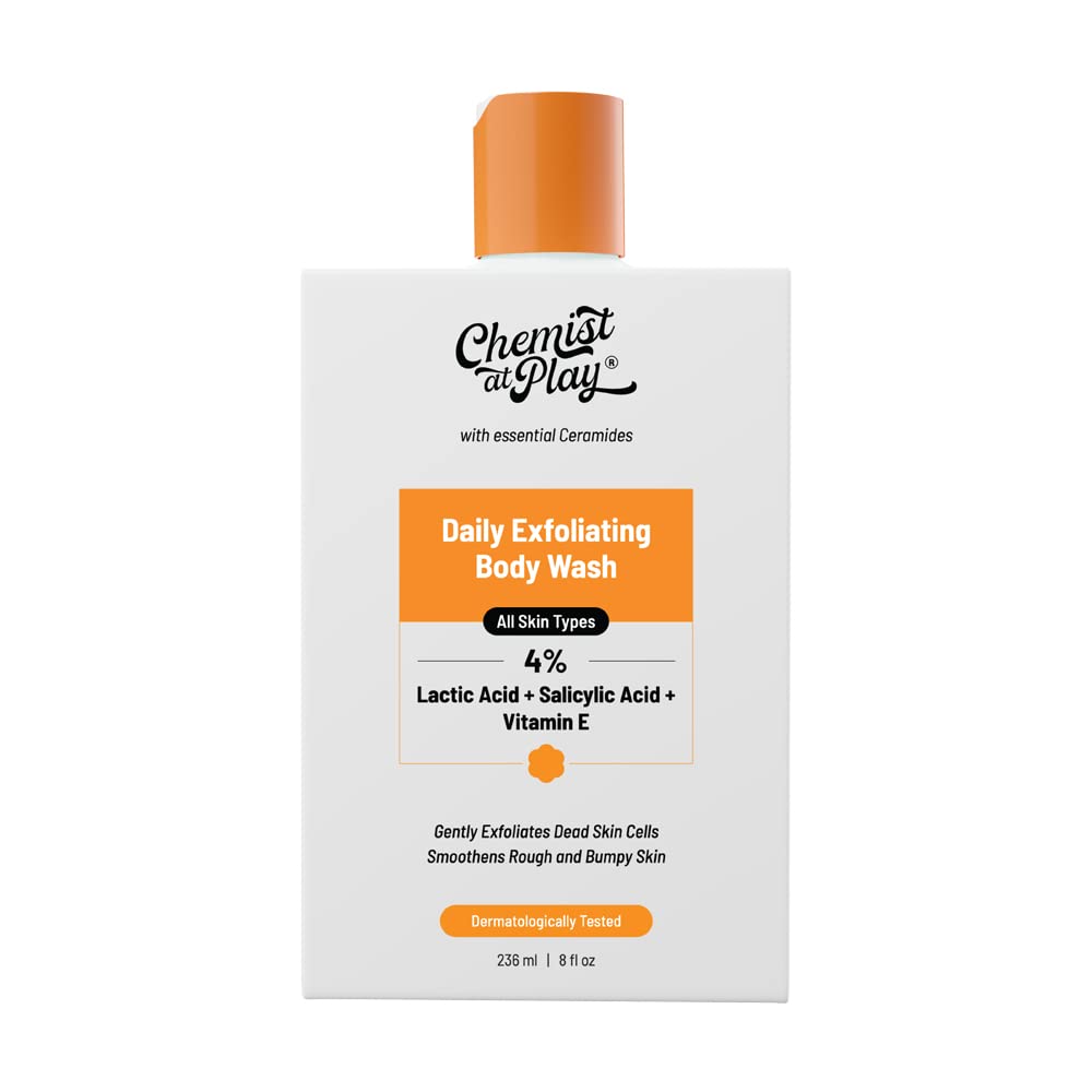 Chemist At Play 1% Salicylic Acid Exfoliating Body Wash 236ml and Bare Anatomy Ultra Smoothing Shampoo for Dry and Frizzy Hair | For Men & Women -250ml