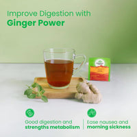 A TATA Product - Organic India Tulsi Ginger - 50 Tea Bags, Rich in Antioxidants, Supports Digestion, Stress Relieving, Helps Boost Metabolism, Caffeine-Free, Whole Herbs
