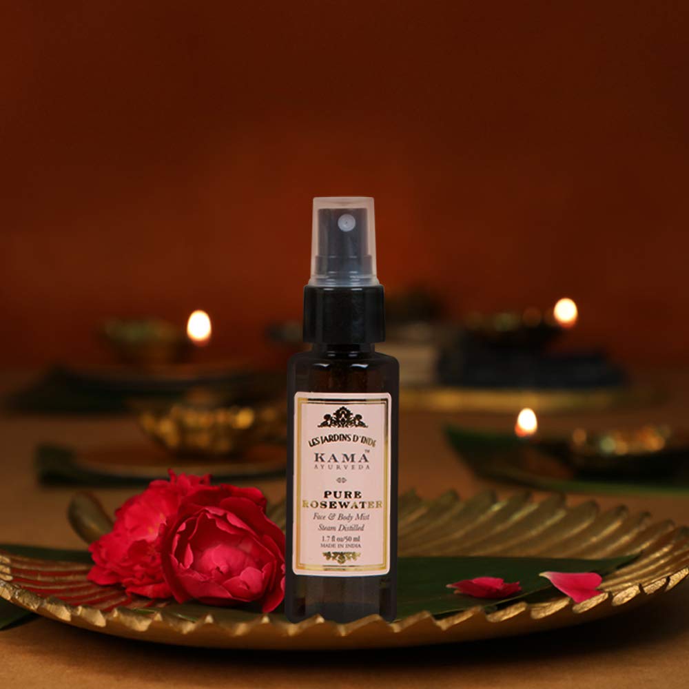 Kama Ayurveda Suvarna Haldi Chandan Brightening Face Pack and Pure Rose Water