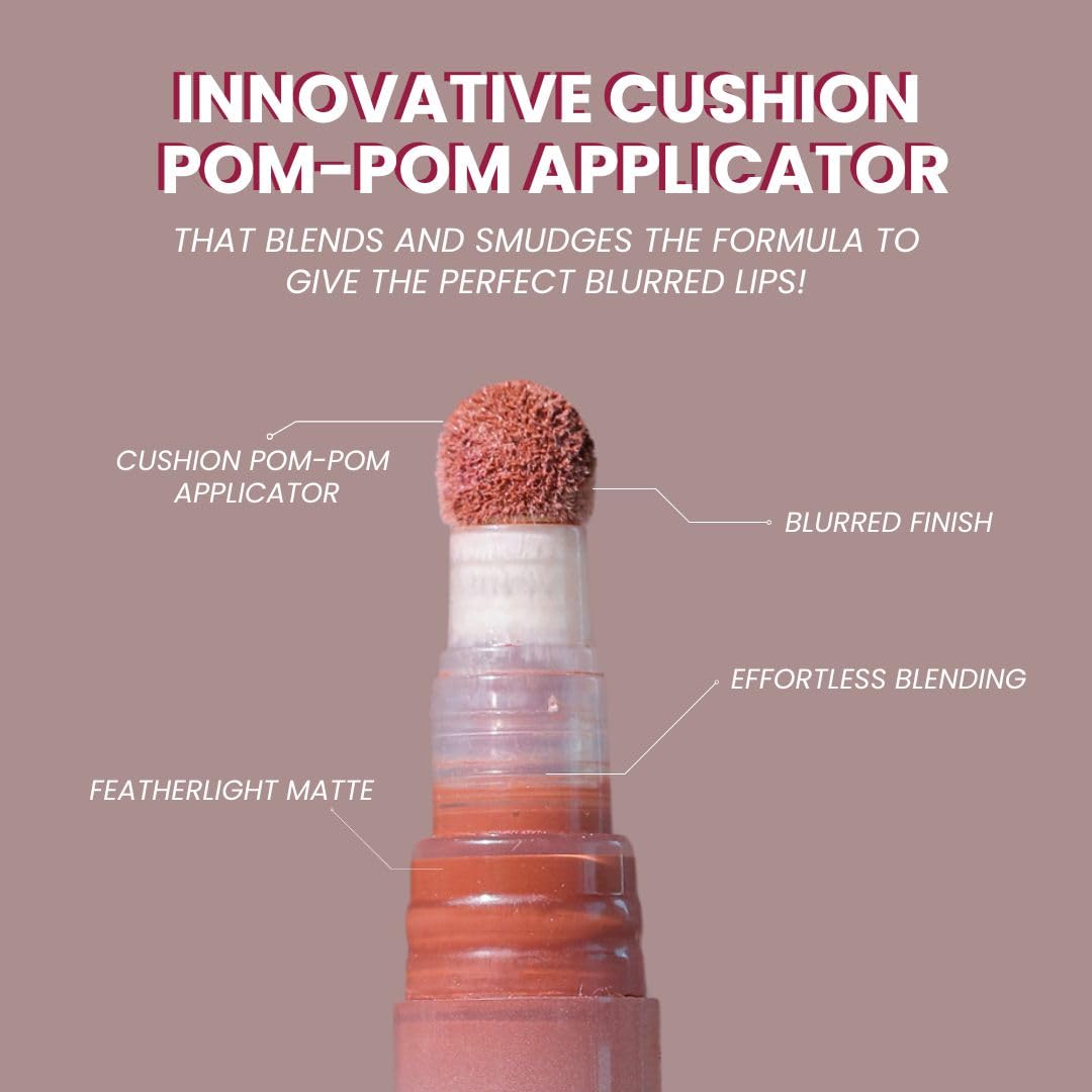 LAMIOR Blurry Fudgy Lip Tint - Combo of 3, Shade - Bitter Sweet | Ultra Velvety Matte | Transfer Proof & Hydrating Formula | Long-Lasting Lip Tint with Cushion Applicator | Vegan & Cruelty-Free