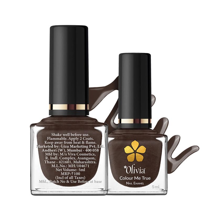 Olivia Nail Paint for Glossy Finish - 5ml (14 Just Brownie)