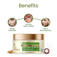 Khadi Organique Anti Ageing Cream Wheat Germ & Kokum Butter Reduce Wrinkles & Fine Lines | Suitable for Men & Women of all Skin Types - 50gm