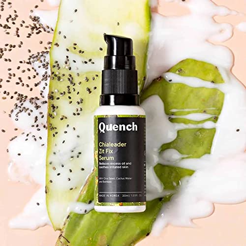 Quench Zit Fix Korean Serum with Chia Seeds Omega 3 | Face Serum for Acne & Oil Control | Unclogs pores, Fights Pimples & Reduces Blemishes | Made in Korea (30ml)