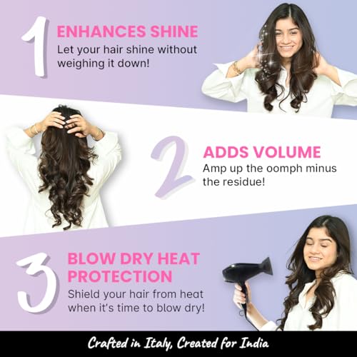 2.Oh! Italian 3-in-1 Hair Styling Spray | Heat Protectant | Volumizer | With Panthenol and Proteins | No Residue Shine Spray | Natural Hold for Men and Women