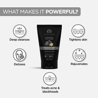 The Man Company Charcoal Face Scrub with Face Wash for Deep-Cleanse Pores, Exfoliation, Anti- Acne, Blackhead Remover, Brightens Skin