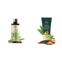 Nat Habit Cold Pressed 100% Pure Castor (Arandi) Oil for Skin & Hair - 200ml and Nat Habit Ubtan Face Wash, Fresh Daily Tikta For Men & Women 100g