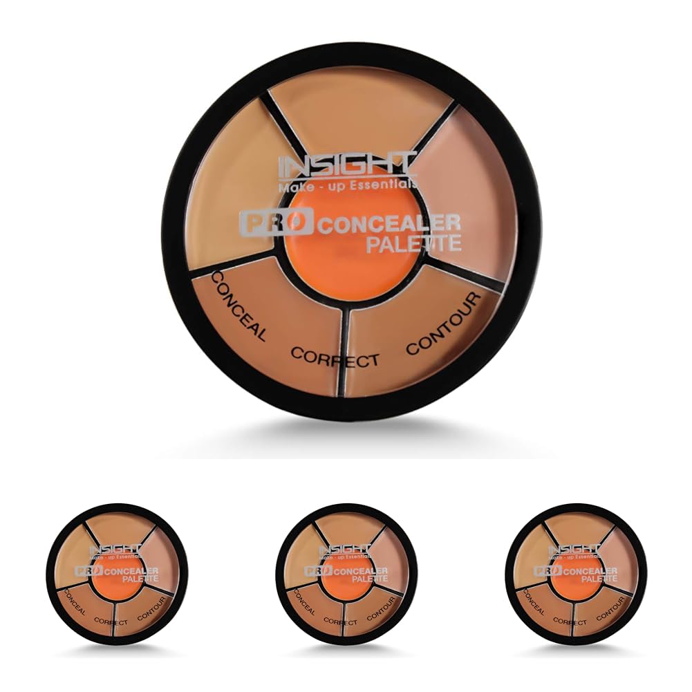 INSIGHT Cosmetics Glossy Pro Concealer Full Palette-Concealer|Conceal |Correct |Contour |Waterproof |Crease Resistance |Long Lasting |Oil Control (CR105-Concealer) (Pack Of 4)