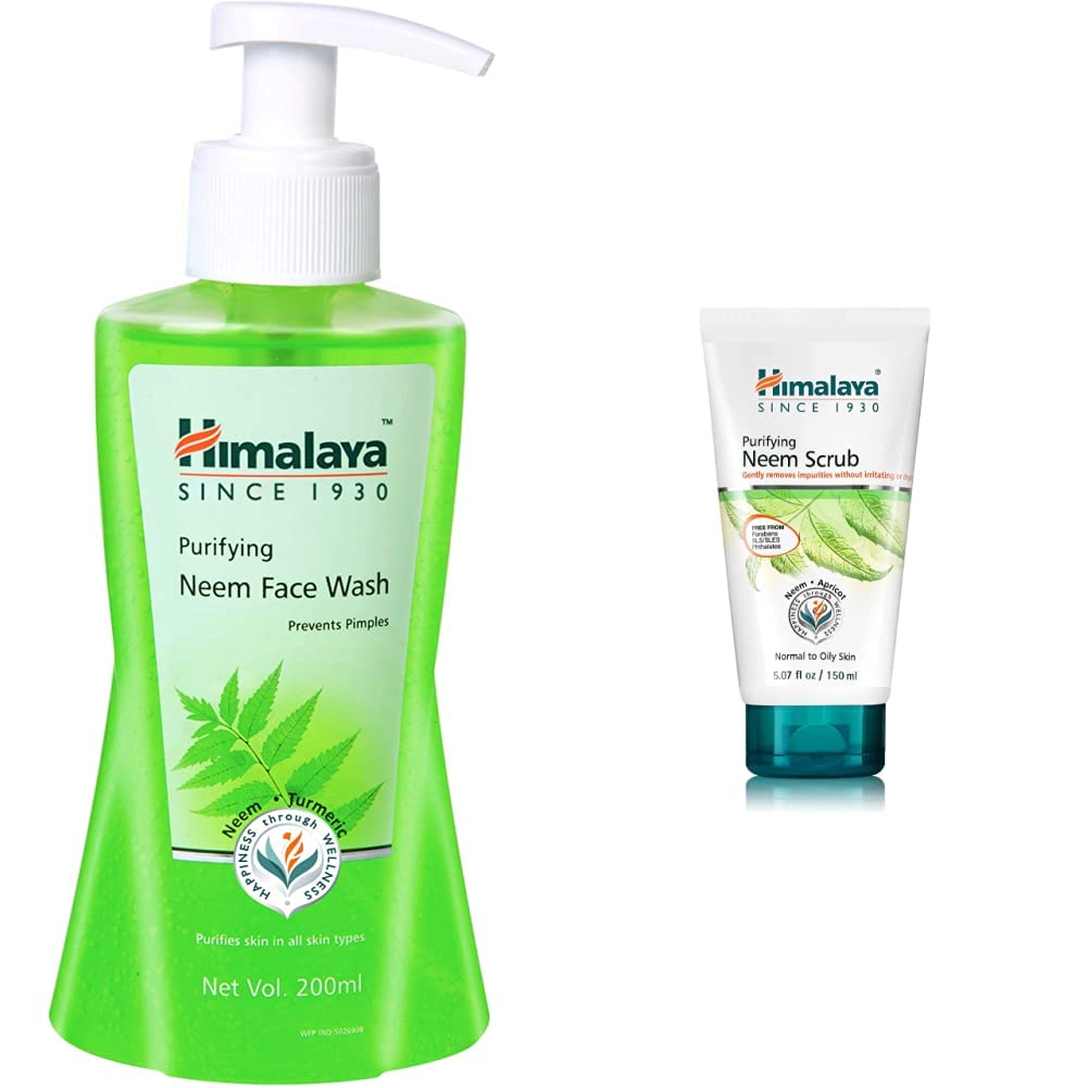 Himalaya Herbals Purifying Neem Face Wash, 200Ml And Himalaya Herbals Purifying Neem Scrub, 100Gm