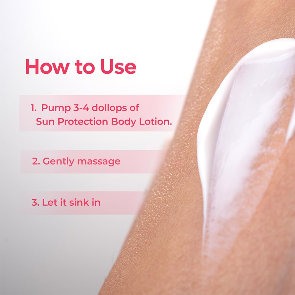 Naturali Sun Protection Sunscreen Body Lotion | SPF 25 PA+++ UVA/UVB Protection | Nourishing & Moisturising | Lightweight | Non-sticky | Non-greasy | Avocado & Raspberry Body Lotion | 400ml