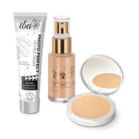 Iba Primer + Foundation + Compact Base Combo - Golden Beige | Long Lasting, Full Coverage Base Makeup | Vegan & Cruelty-Free