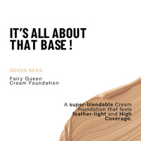 Seven Seas Natural Matte Cream Foundation Long Lasting Weightless | Full Coverage Face Makeup Oil-Free | Waterproof Foundation 40g (MEDIUM PALE)