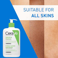 CeraVe Hydrating Cleanser For Normal To Dry Skin (473ml) - Non-Foaming Face Wash with Hyaluronic Acid And Ceramides | Non-Comedogenic, Non-Irritating And Fragrance-Free Cleanser