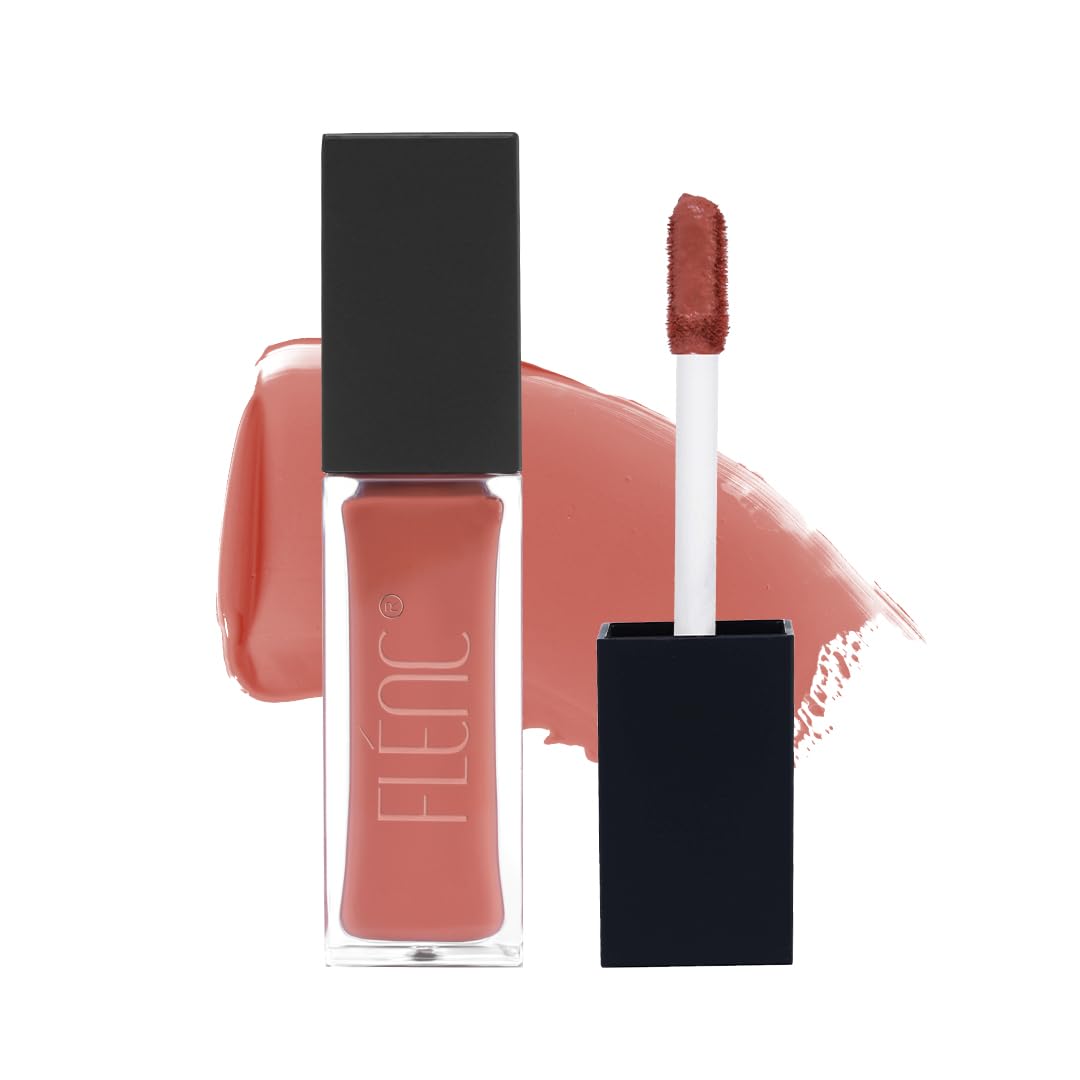 FLENC Flénc Ritzy Liquid Glossy Lipstick For Women, 12 Hrs Long Lasting Liquid Lipstick With Intense Pigment, Waterproof, & Smudge Proof Lipstick Formula In Caramel Nude Hue, 10 Ml- HELSINKI 7524C