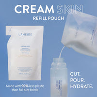 LANEIGE Cream Skin Toner & Moisturizer | Dual Function | Toner for Glowing Skin | Ceramides Moisturizer with Peptides | Boosts Skin Barrier & Lightweight | Korean Skincare | For Men and Women-Refill