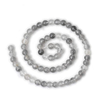 CHEAVIAN 60PCS 6mm Natural Cloud Crystal Gemstone Round Loose Beads Crystal Energy Stone Healing Power for Jewelry Making 1 Strand 15