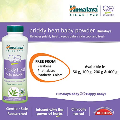 Himalaya Baby Prickly Heat Powder with Vetiver and Neem, Pack of 1 - 200g
