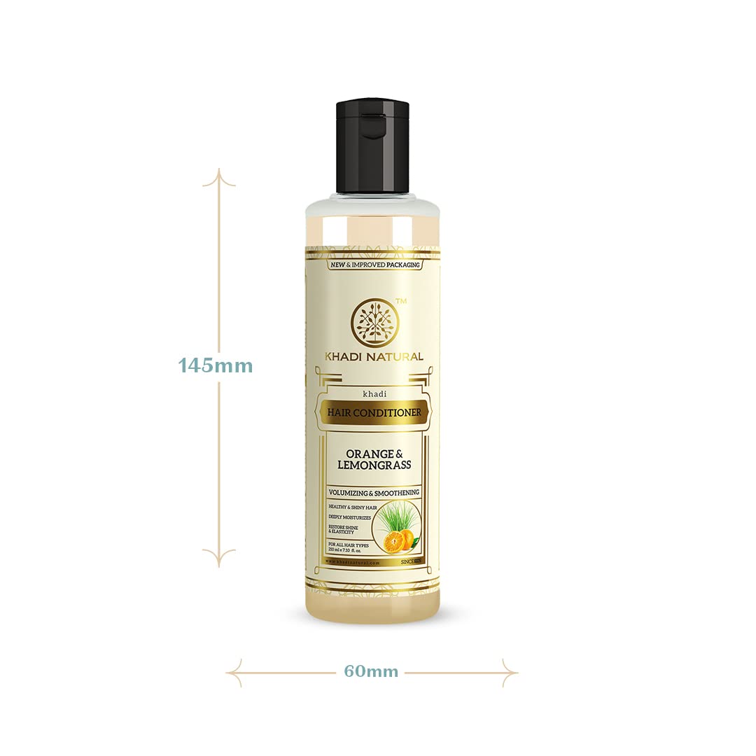 Khadi Natural Orange & Lemongrass Herbal Hair Conditioner for Frizzy and Damaged Hair, All Types, 210 Millilitre