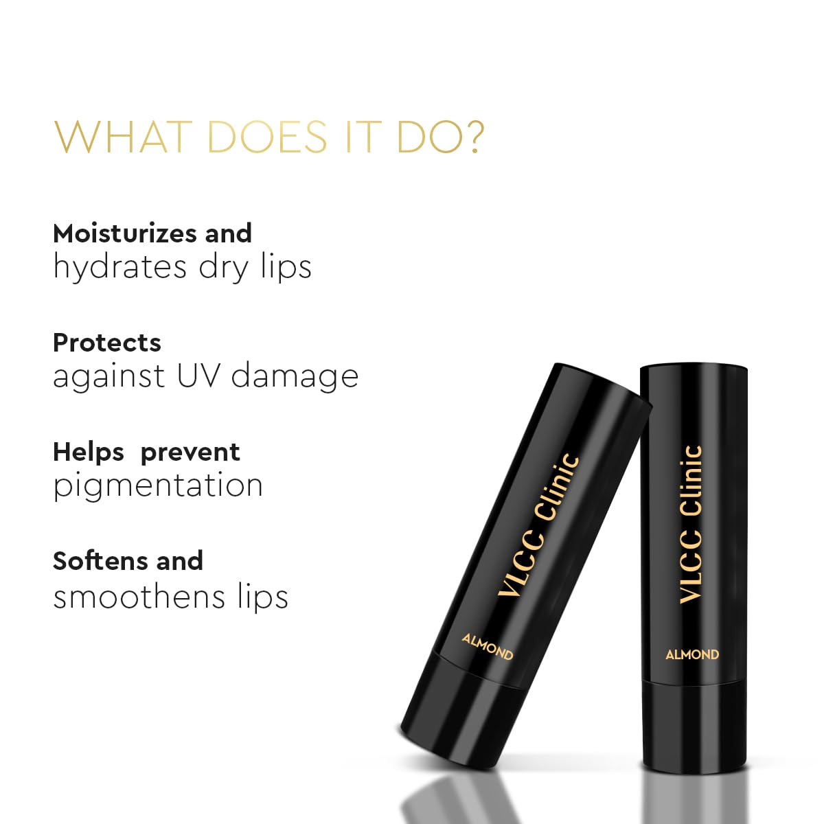VLCC Clinic Lip Balm SPF15 Almond & Vitamin E - 4.5g | Hydrating, Smoothing and Softening Lip Balm | Healthy, Pink Lips | SPF Protection | UV Protection | Anti-Sun Damage