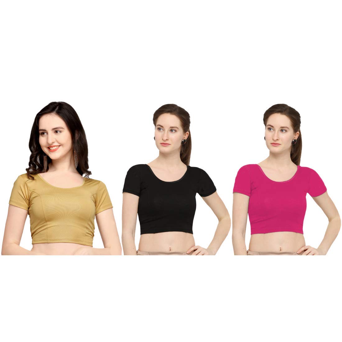 Life Win Stretchable Blouse 28 to 46 Size Cotton Lycra for Women