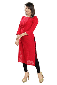 DARIKA Present Pure Chickari Cotton White Colour Kurti for Women All Small & Plus Size.
