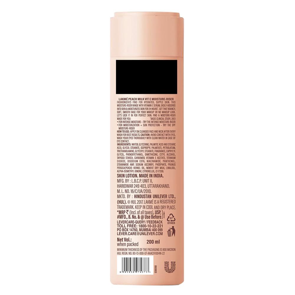 Lakmé Peach Milk Moisturizer Body Lotion - 200 Ml (Pack Of 3)