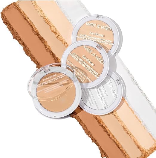 Wet n Wild Bare Focus Clarifying Finishing Powder | Matte | Pressed Setting Powder Medium-Tan with Vitamin E & Vegan Collagen Paraben & Cruelty Free-1.34 Ounces