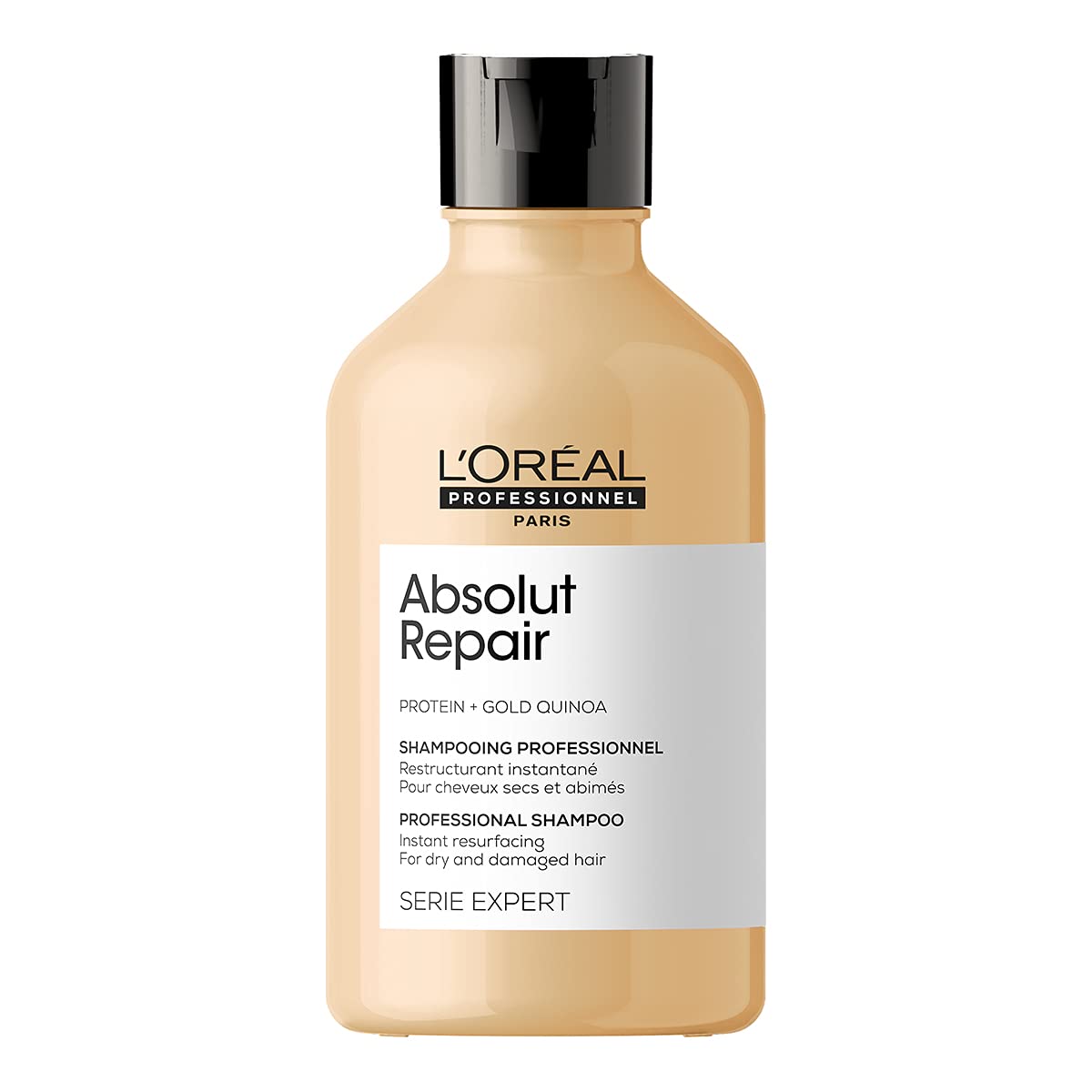 L'OREAL PROFESSIONNEL PARIS Absolut Repair Shampoo With Protein And Gold Quinoa For Dry And Damaged Hair, Serie Expert, 300Ml & Xtenso Care Serum 50 Ml, For Straightened Hair