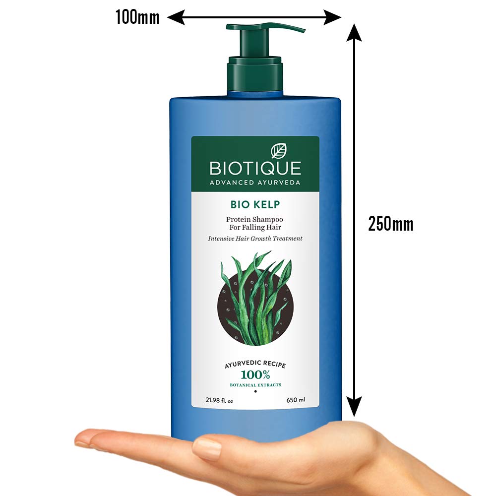 Biotique Bio Kelp Protein Shampoo For Falling Hair Intensive Hair Regrowth Treatment, 650ml & Bio Neem Margosa Anti Dandruff Shampoo & Conditioner, 650ml
