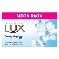 LUX International Creamy Perfection Plus Soap 500 g (4 x 125 g), For Smooth Fragrant Skin with White Rose And Swiss Moisturizer bathing Soap | For Glowing Skin |