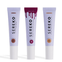 Sereko Lips Don't Lie Kit - Hydra Peptide Lip Balm Combo, Salted Caramel (Non-Tinted), Raspberry Sorbet (Tinted), Affagato (Pigmentation Repair)