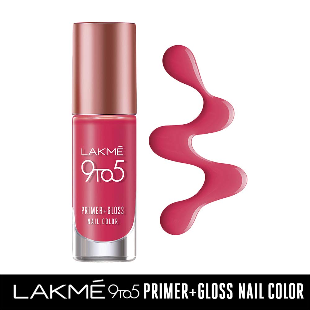 Lakmé 9 To 5 Primer + Glossy Finish Nail Colour & 9 To 5 Primer + Glossy Finish Nail Colour Combo, 6 Ml