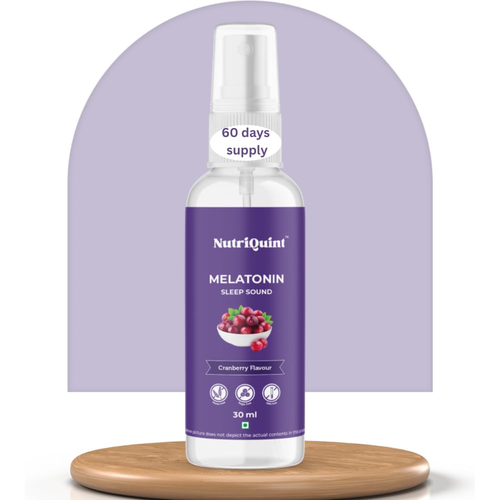 NutriQuint Sleep Melatonin Spray for Men & Women| Melatonin 2mg per Serving Oral Solution | Cranberry Flavor | Spray For Disturbed Sleep | Sleep Supplement | 30 ml - 240 Sprays