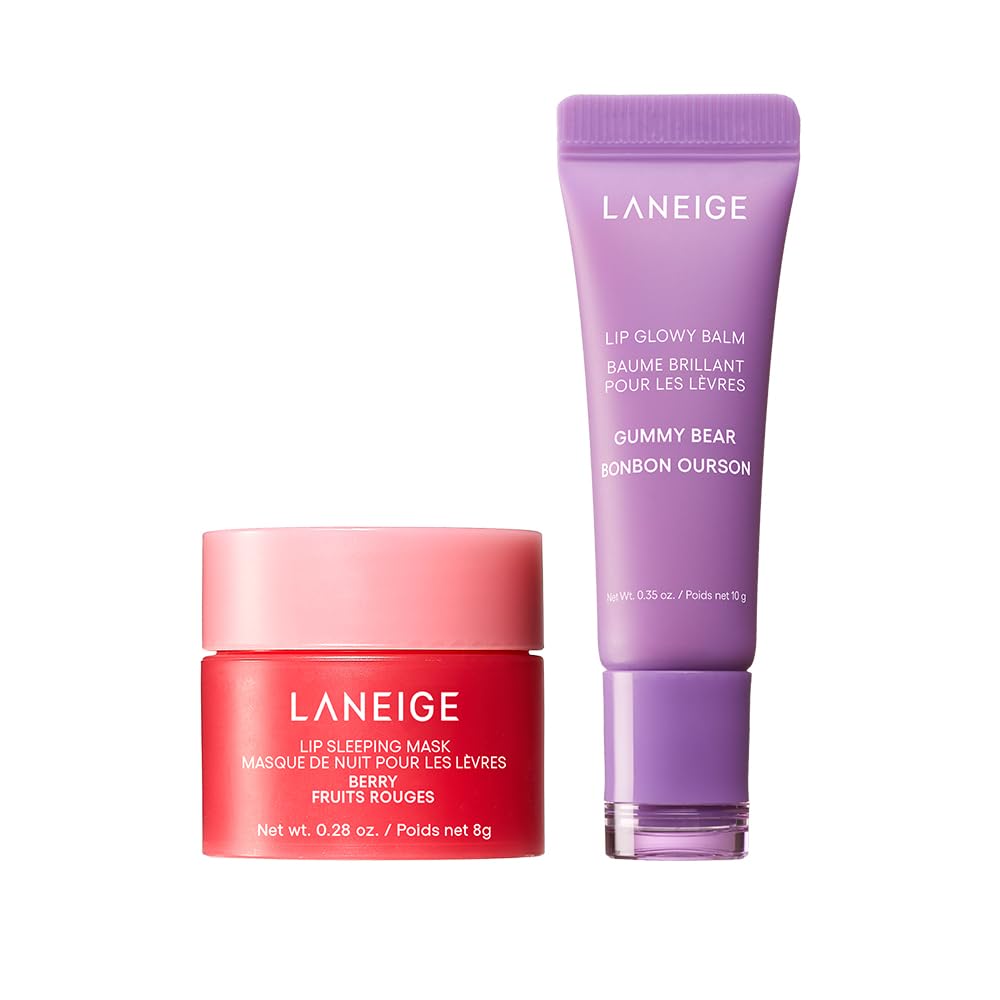 Laneige Combo of 2 including Lip Sleeping Mask Berry (8G) and Lip Glowy Balm GummyBear -10G